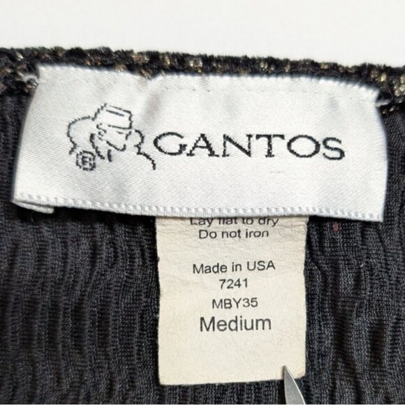 Vintage Velvet Burnout Cami Womens Medium Gantos Going Out Top Gold Metallic - Picture 3 of 6